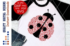 Ladybug Zentangle SVG Red and Black file Spring Summer vibes Product Image 1