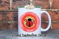 Bright Ladybug Wind Spinner Round Sublimation Design PNG Product Image 4