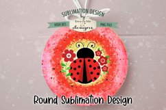 Bright Ladybug Wind Spinner Round Sublimation Design PNG Product Image 2