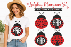 Ladybug SVG Bundle, Summer Valentines Monogram Frame Product Image 1