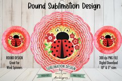 Bright Ladybug Wind Spinner Round Sublimation Design PNG Product Image 1