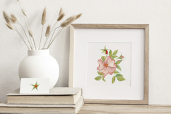 Pink Rosehip Floral Clipart Watercolor Botanical Set Product Image 3