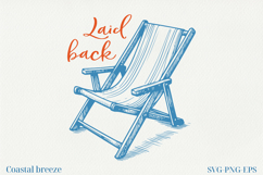 Summer Coastal Line Art Clipart | SVG &amp; PNG |Summer Beach Product Image 1