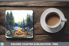 GorgeousLake Camping Square Coaster design.