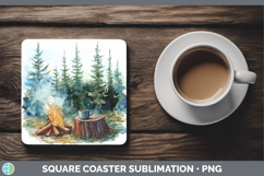GorgeousLake Camping Square Coaster design.