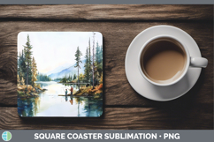 GorgeousLake Camping Square Coaster design.