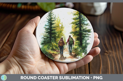GorgeousLake Camping Round Coaster design.