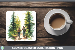 GorgeousLake Camping Square Coaster design.