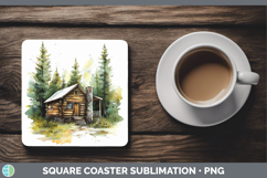 GorgeousLake Camping Square Coaster design.