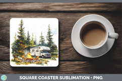 GorgeousLake Camping Square Coaster design.
