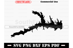 Lake Cypress Springs TX Map Silhouette Shape Outline Product Image 1