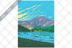 Buttermere Lake District National Park Art Deco WPA EPS Product Image 1