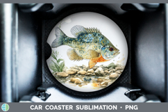 GorgeousLake Fish Sketch Car Coaster design.