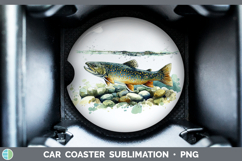 GorgeousLake Fish Sketch Car Coaster design.