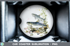 GorgeousLake Fish Sketch Car Coaster design.