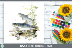 GorgeousLake Fish Sketch Paper Backgrounds design.
