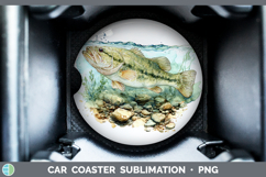 GorgeousLake Fish Sketch Car Coaster design.
