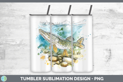 GorgeousLake Fish Sketch Tumbler design.