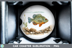GorgeousLake Fish Sketch Car Coaster design.
