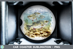 GorgeousLake Fish Sketch Car Coaster design.