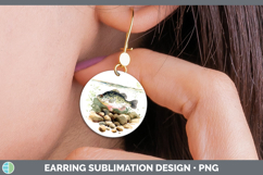 GorgeousLake Fish Sketch Round Earrings design.