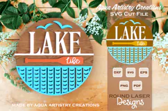 Lake Life Welcome Round Sign for Home Laser Cut SVG Product Image 1