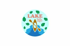 Lake Life Round Sign Laser Cut SVG Template Product Image 2