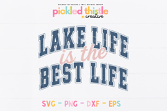 Bring summer to life with this bold and playful “Lake Life is the Best Life” design — perfect for creating your own lake day shirts, cottage decor, and vacation gear.