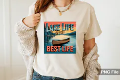 Lake Life Is The Best Life PNG File | Retro Summer Beach PNG Product Image 1