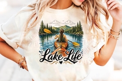Lake Life PNG Kayaking Design, Woman Kayak Adventure Graphic Product Image 3