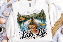 Lake Life PNG Kayaking Design, Woman Kayak Adventure Graphic Product Image 4