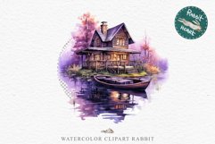 Lake Pond House Wooden Cabin Vintage Clipart Victorian Old Nursery  art Transparent Print for invitation t-shirt designs sublimation kids printable digital watercolor victorian lake pond house png, landscape clipart, Farm life jpeg sublimation clip art