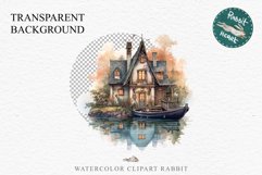 Lake Pond House Wooden Cabin Vintage Clipart Victorian Old Nursery  art Transparent Print for invitation t-shirt designs sublimation kids printable digital watercolor victorian lake pond house png, landscape clipart, Farm life jpeg sublimation clip art