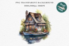 Lake Pond House Wooden Cabin Vintage Clipart Victorian Old Nursery  art Transparent Print for invitation t-shirt designs sublimation kids printable digital watercolor victorian lake pond house png, landscape clipart, Farm life jpeg sublimation clip art