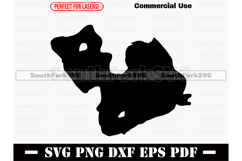 Lake Ponemah Michigan Map Silhouette SVG PNG DXF EPS P Product Image 1