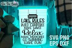 Lake Rules SVG Sign Bucket Relax Porch Swing SVG
