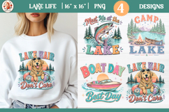 Retro Summer Lake T-Shirt Sublimation Designs Product Image 1