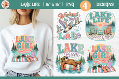 Retro Summer Lake T-Shirt Sublimation Designs Product Image 1