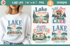 Retro Summer Lake T-Shirt Sublimation Designs Product Image 1