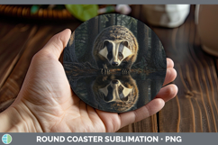 GorgeousLake Woodland Round Coaster design.