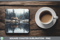 GorgeousLake Woodland Square Coaster design.