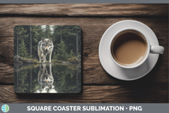 GorgeousLake Woodland Square Coaster design.