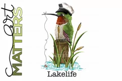 Lakelife Hummingbird Fishing - 300 DPI - Hand Painted Product Image 3
