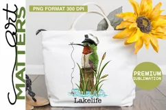 Lakelife Hummingbird Fishing - 300 DPI - Hand Painted Product Image 2