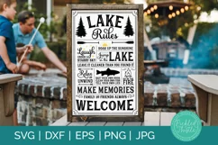 Lake Rules Rustic Sign svg dxf png ei jpg Product Image 1