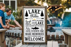 Lake Rules Rustic Sign svg dxf png ei jpg Product Image 3