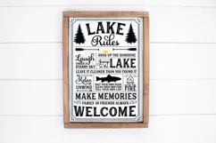 Lake Rules Rustic Sign svg dxf png ei jpg Product Image 2