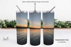 Sunset Lake Sublimation 20 ox Skinny Tumbler Design Product Image 1