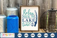 Relax you're on Lake time | Fishing lake SVG Product Image 1