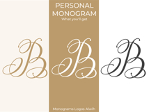 B Monogram Logo, Elegant Initial Monogram Product Image 6